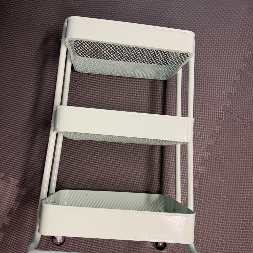 Mint Green Metal Kids Storage Cart Arts & crafts / school work / etc - Picture 3 of 3